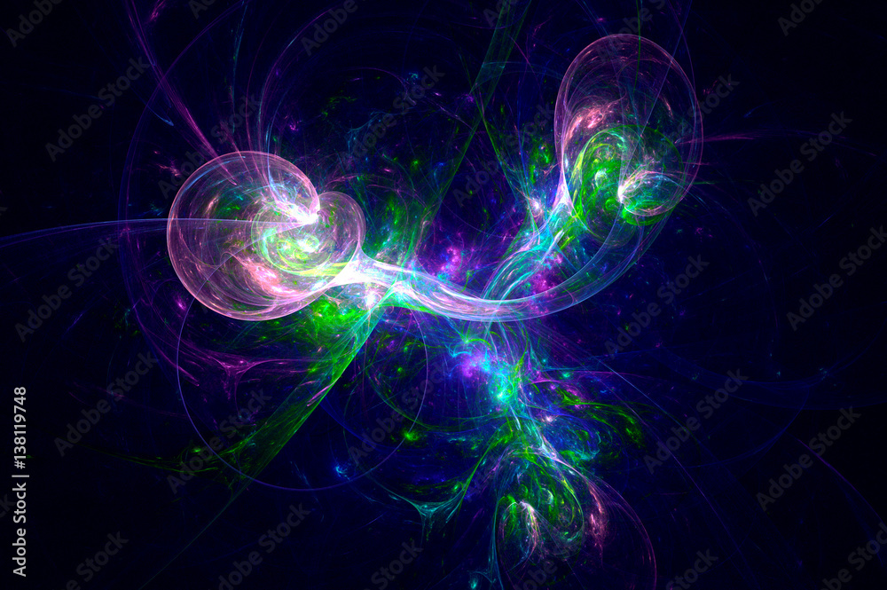Naklejka premium 3D rendering abstract fractal light background
