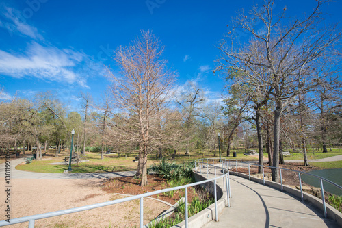 Wallpaper Mural Houston Hermann park conservancy Mcgovern lake in winter Texas Torontodigital.ca