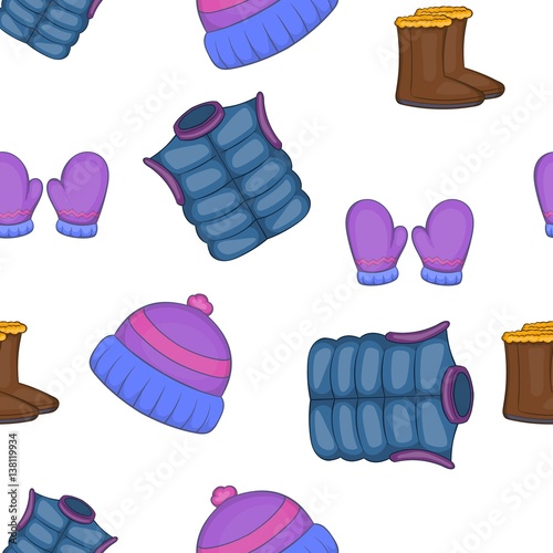 Winter clothing pattern, cartoon style