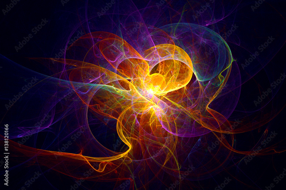 3D rendering abstract fractal light background 3D rendering abstract fractal light background