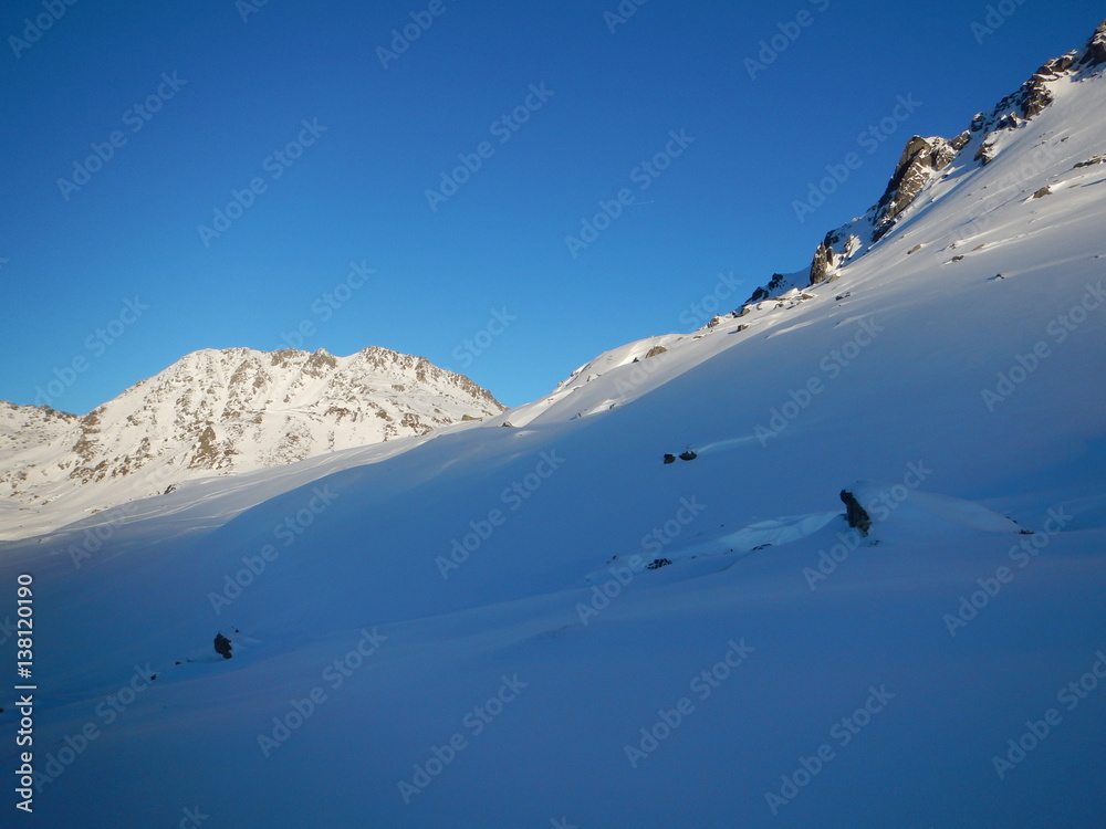 winter skitouring and climbing in austrian alps