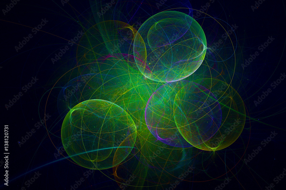 3D rendering abstract fractal light background