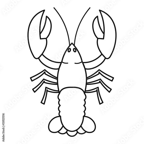 Crayfish icon, outline style