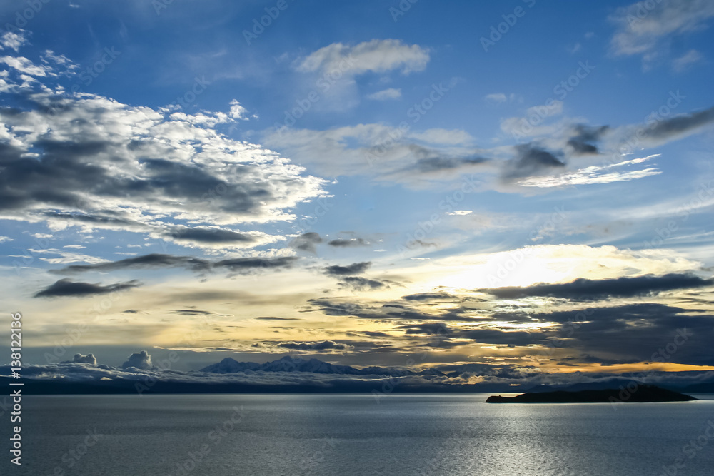 Sunset on the Isla del Sol in Lake Titicaca