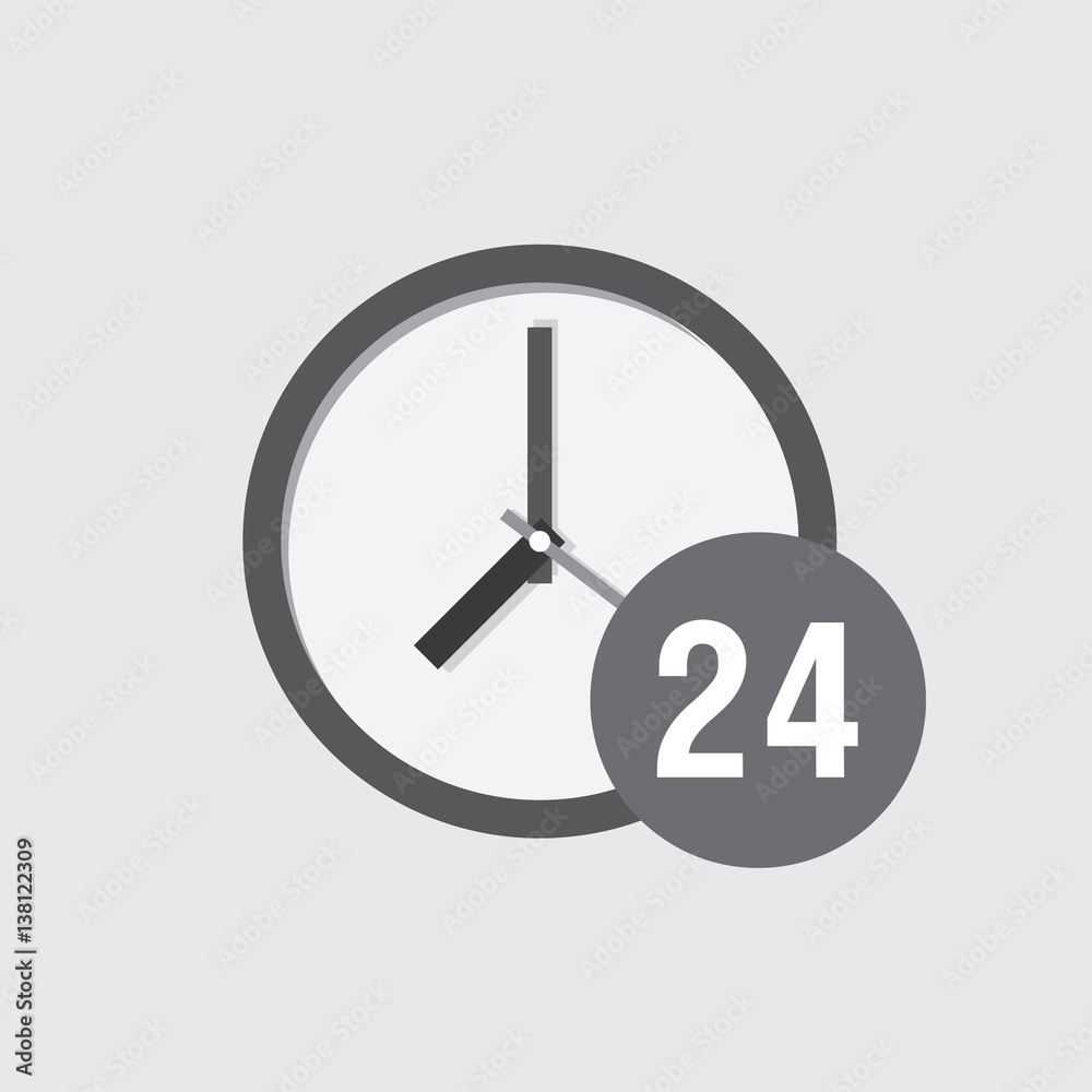 clock icon showing the time. style flat design clock icon showing the time. style flat design