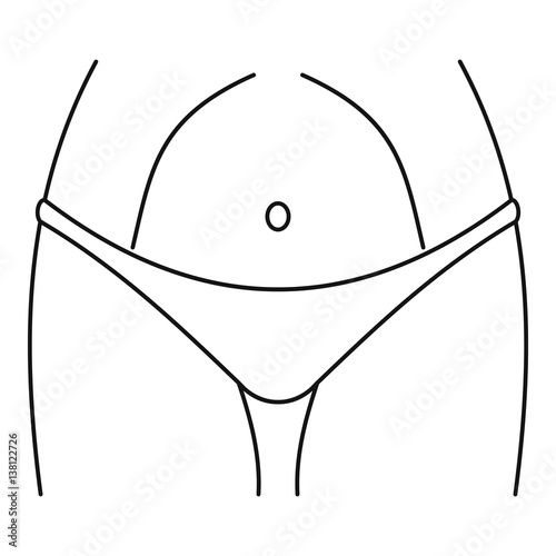 Slim woman body icon, simple style