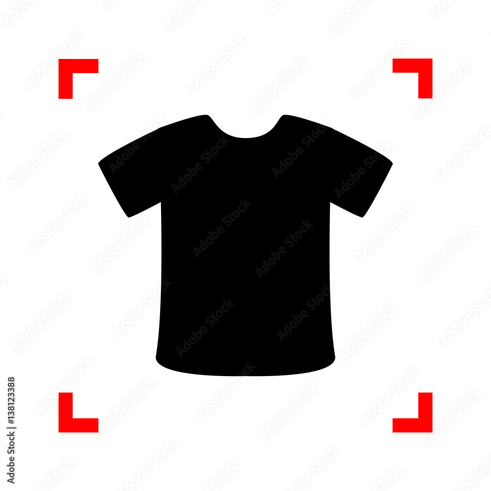 Obraz premium T-shirt sign. Black icon in focus corners on white background. I