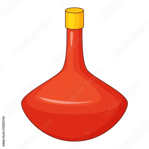 Red bottle icon, cartoon style