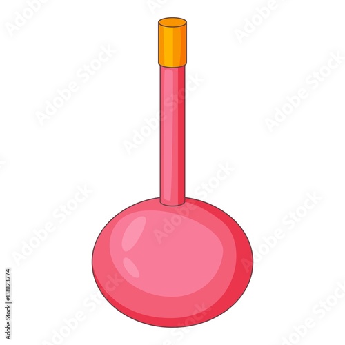 Pink bottle icon, cartoon style