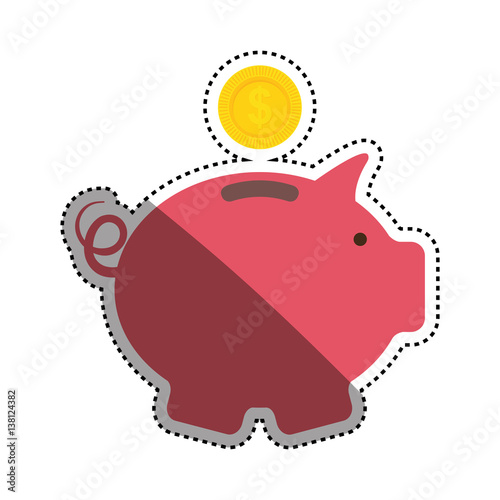Piggy money saving icon vector illustration graphic design