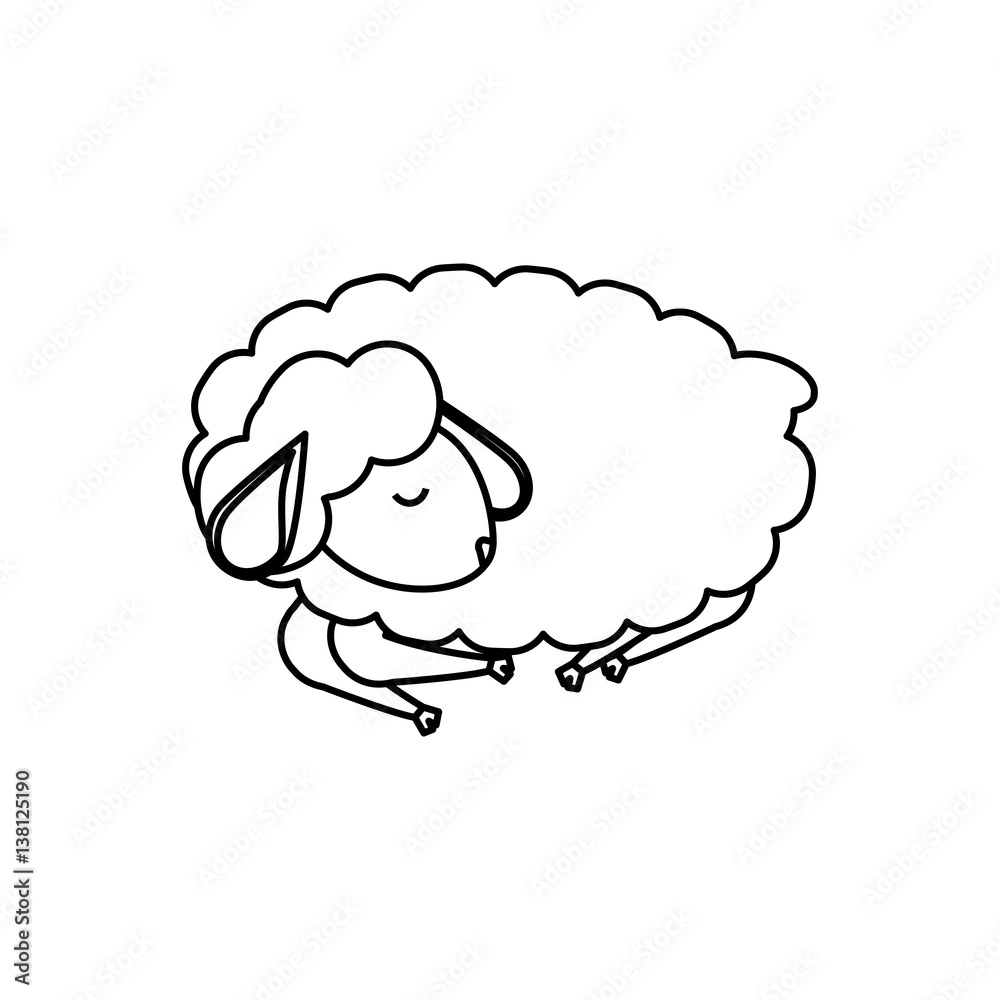 Sheep sleeping cartoon icon vector illustration graphic design Sheep sleeping cartoon icon vector illustration graphic design