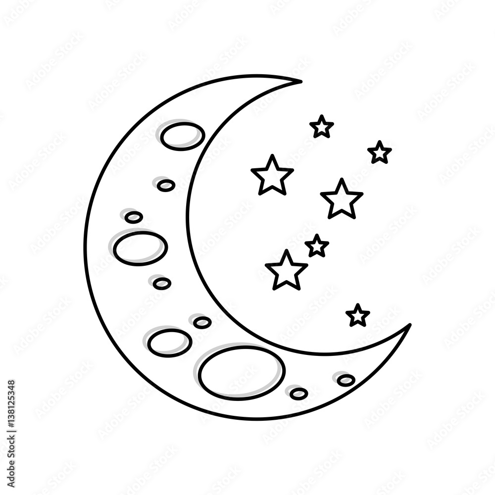 Sleeping moon cartoon icon vector illustration graphic design