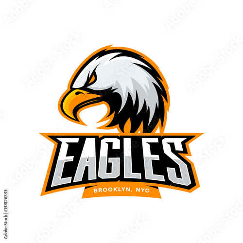Tableau sur toile Furious eagle sport vector logo concept isolated on white background