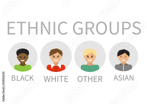 Multi-ethnic People Portraits. Vector illustration. Ethnic group