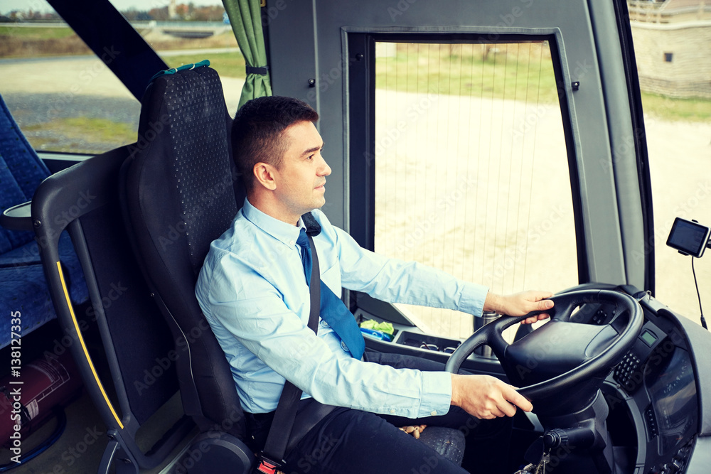 happy driver driving intercity bus happy driver driving intercity bus