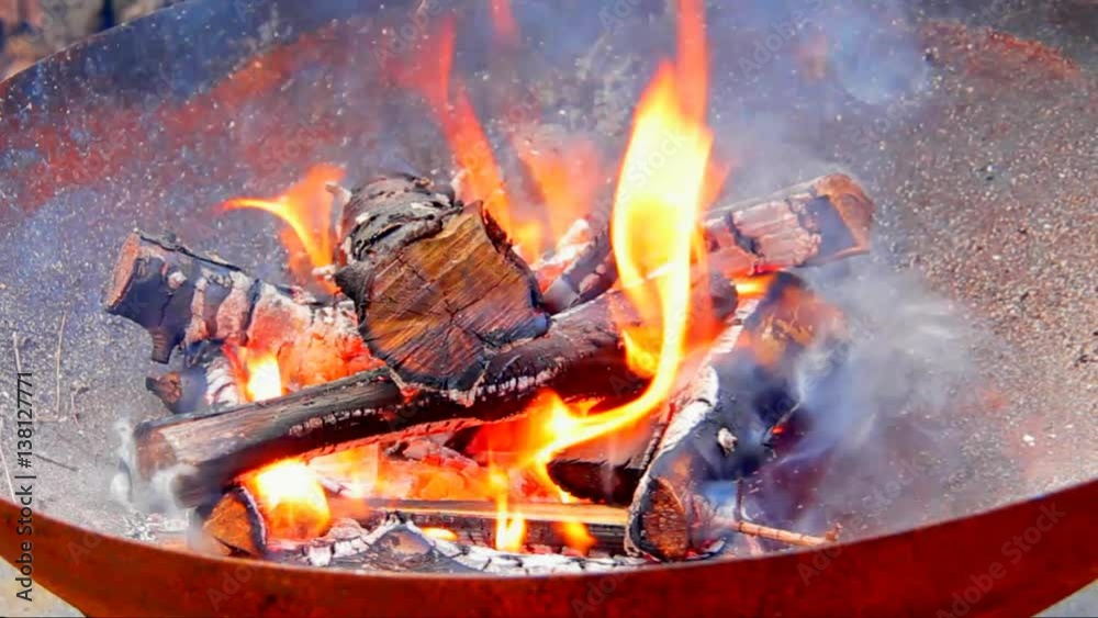 Flames Flickering on an Open Garden Fire Pit Flames Flickering on an Open Garden Fire Pit