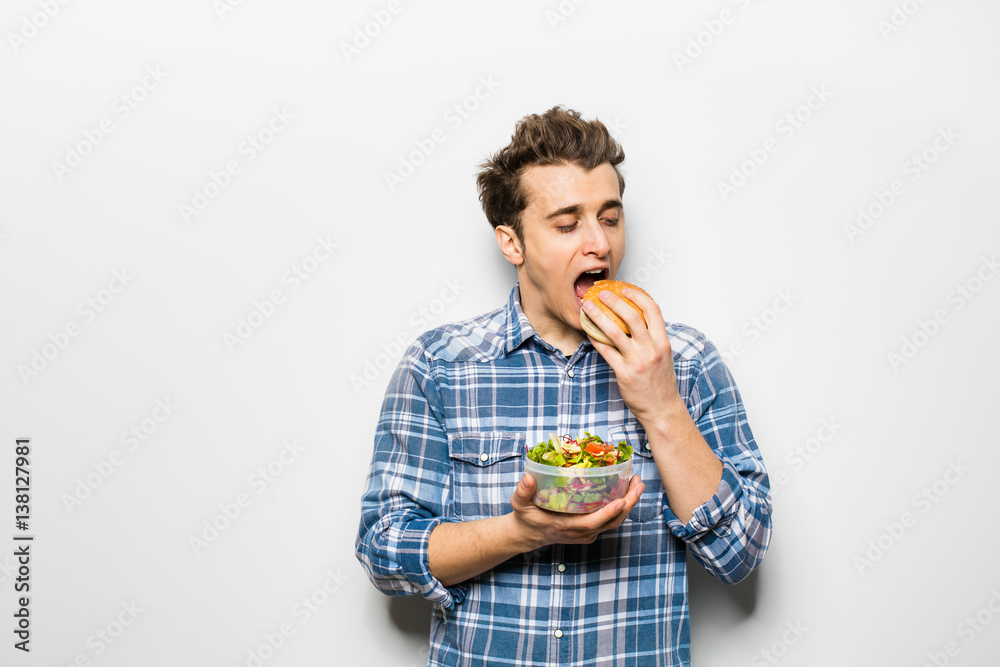 fast food versus salad concept fast food versus salad concept