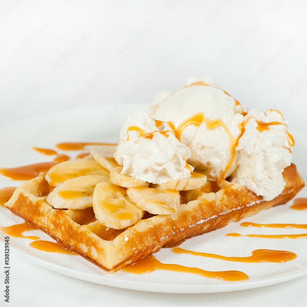 Belgian waffles on a white background2 Belgian waffles on a white background2