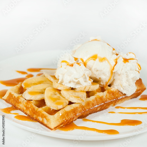 Belgian waffles on a white background2