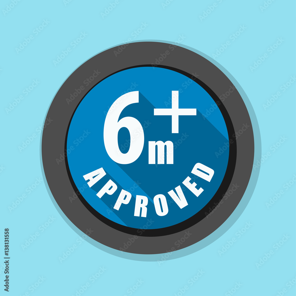 Six month baby Approved sign Illustration Six month baby Approved sign Illustration