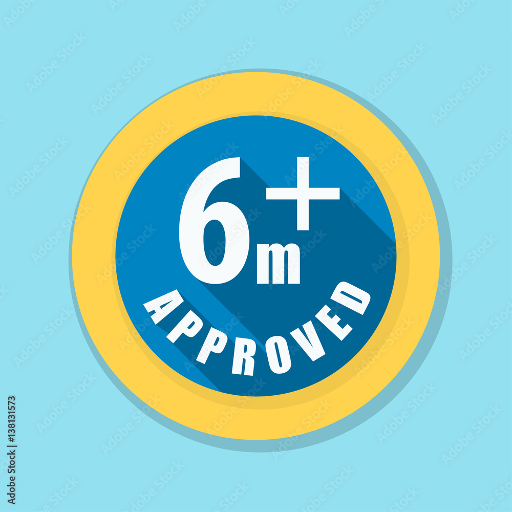 Six month baby Approved sign Illustration Six month baby Approved sign Illustration