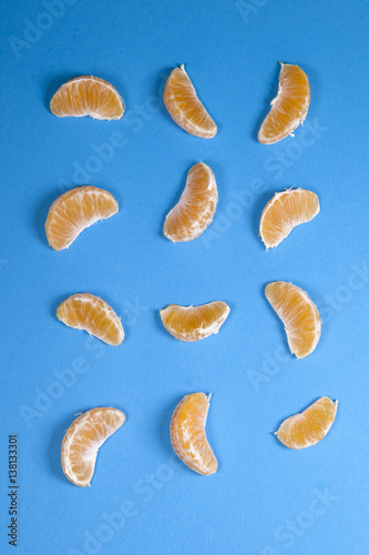 Slice sections of tangerine