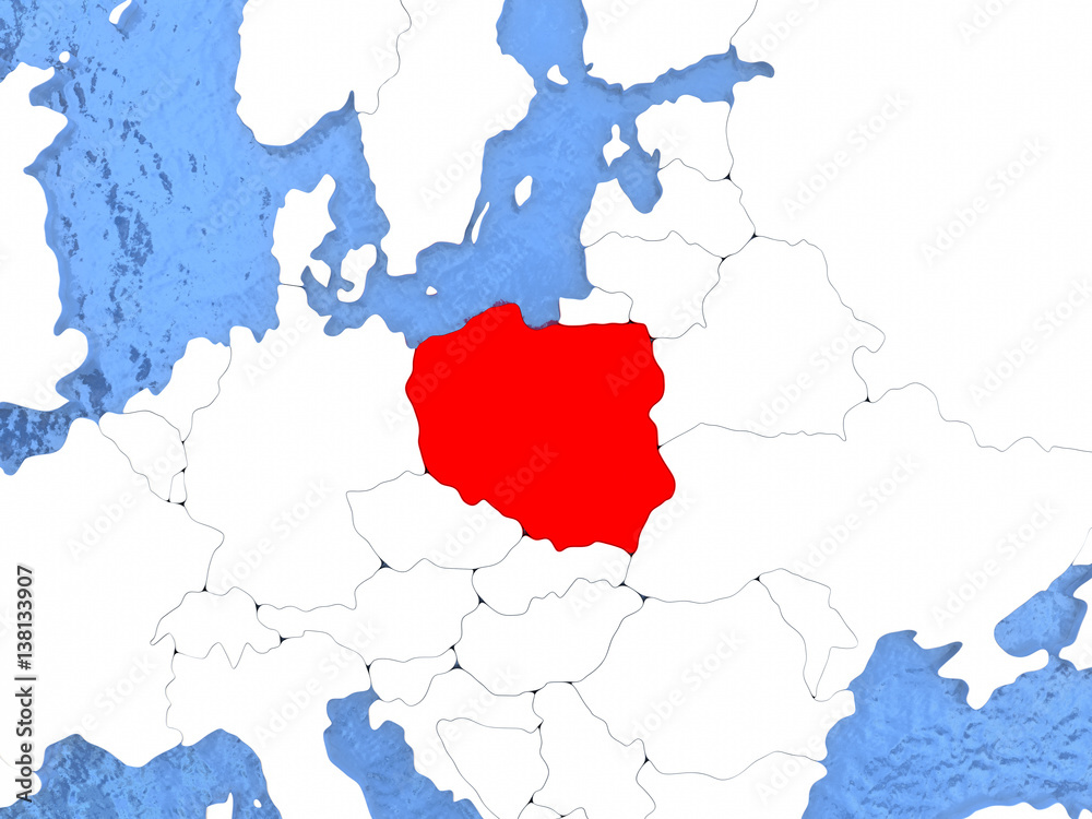 Obraz premium Poland on globe