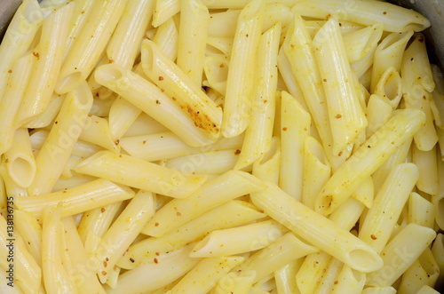 Pasta sprinkled with seasoning.