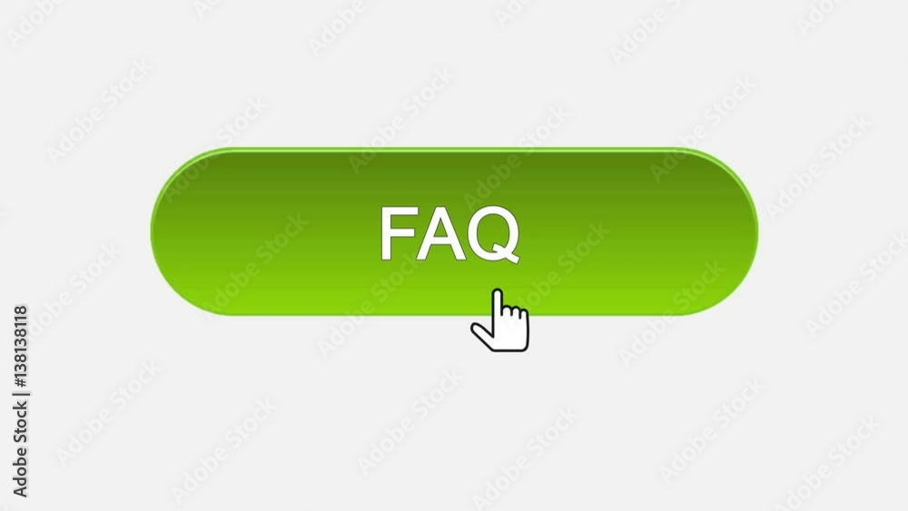 FAQ web interface button clicked with mouse cursor, different color choice FAQ web interface button clicked with mouse cursor, different color choice