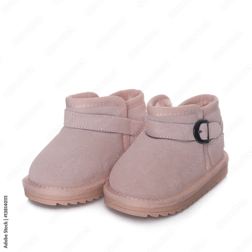 pink child boos shoes leather isolated eco leather friendly leather