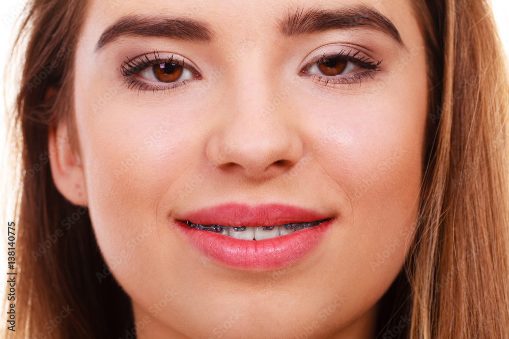 Closeup portrait of young teenager woman. Closeup portrait of young teenager woman.