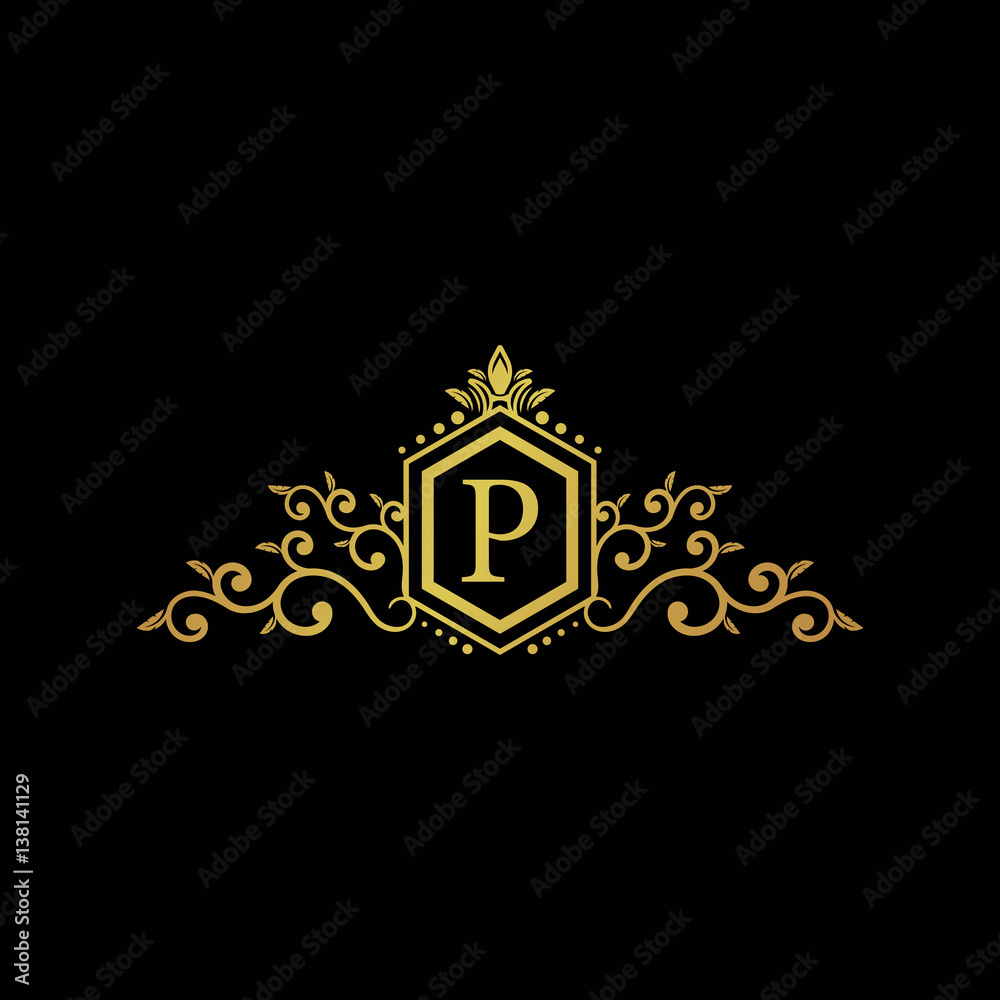 initial letter logo hexagon elegant gold initial letter logo hexagon elegant gold