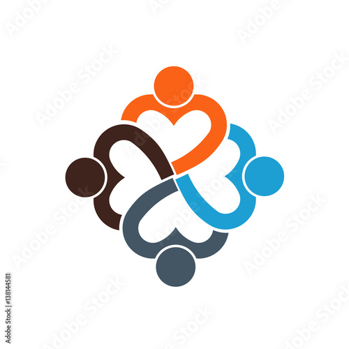  People Group Teamwork Logo. Vector graphic design illustration