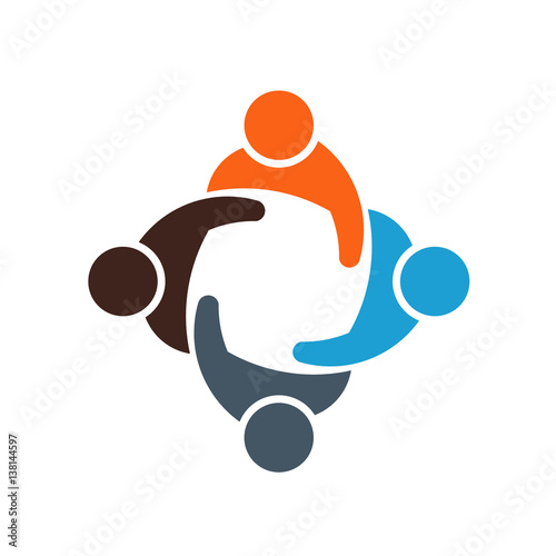  People Group Teamwork Logo. Vector graphic design illustration