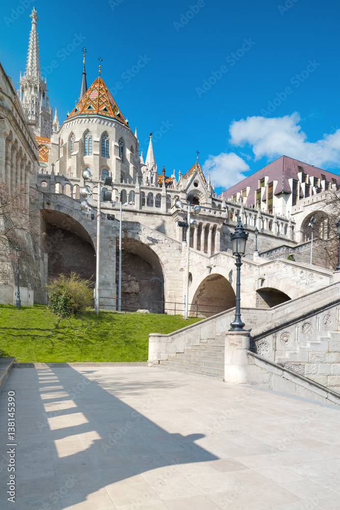 Staircase to Fishermans Bastion in Budapest