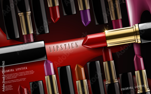 colorful lipstick collection