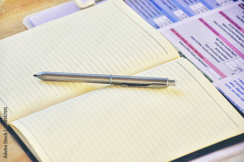 custom made wallpaper toronto digitalTop view business stuff with sale report, silver pen, notebook  business concept