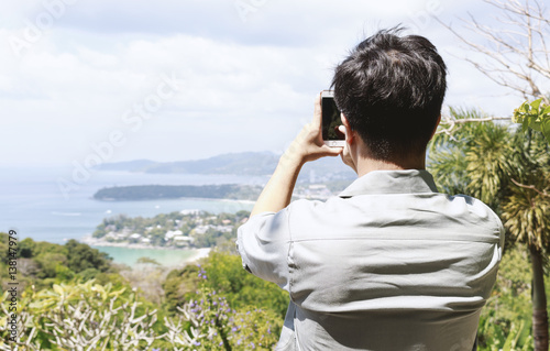 People photography views by phone vintage style, Soft focus and over light 