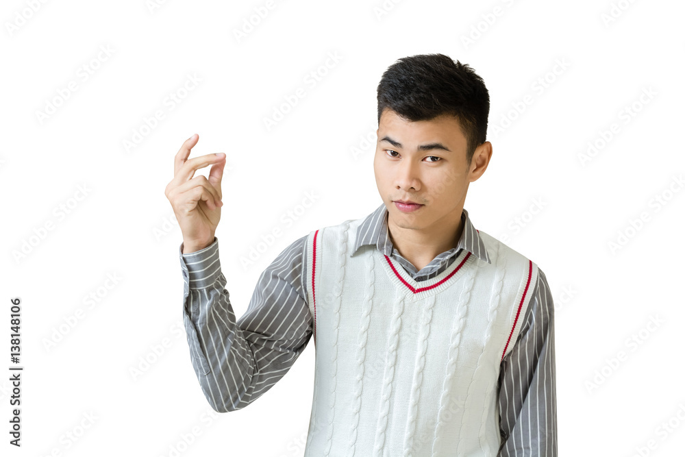 Portrait of a young businessman snapping his finger. Isolated on white background with copy space Portrait of a young businessman snapping his finger. Isolated on white background with copy space