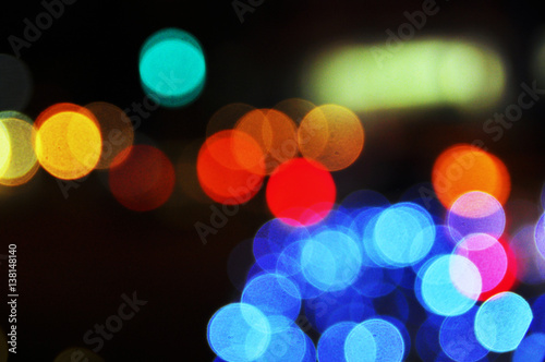 Wallpaper Mural Blue  Abstract blur black bokeh background created by led. Lights. Torontodigital.ca