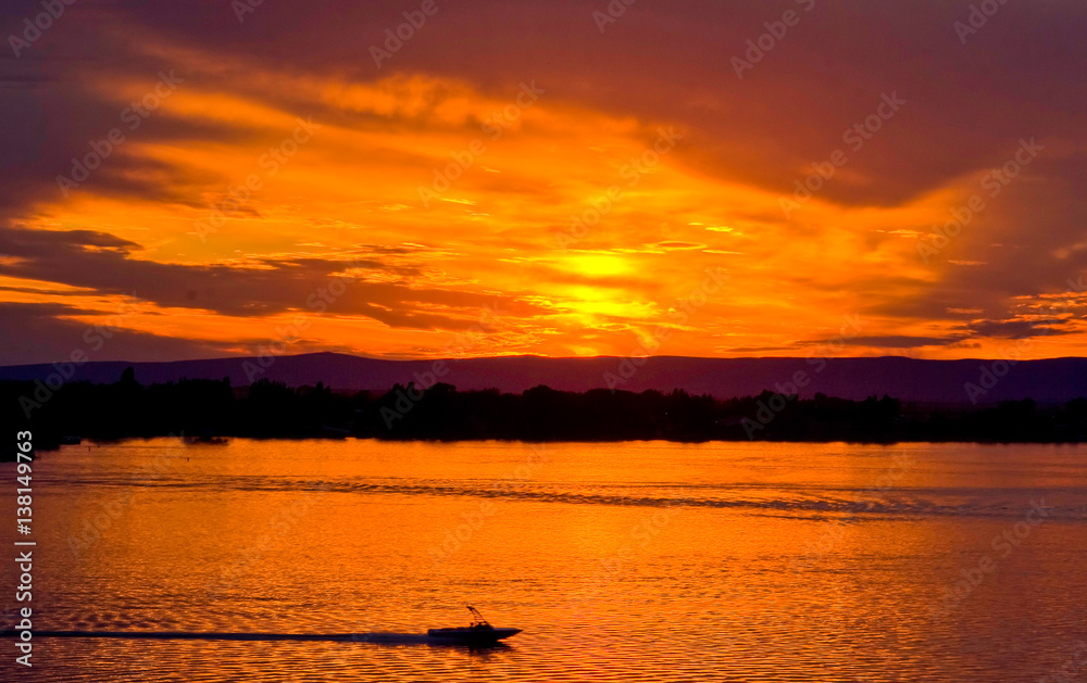 Sunset on Moses Lake, Washington