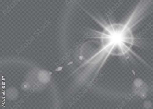 Vector transparent sunlight special lens flare light effect.