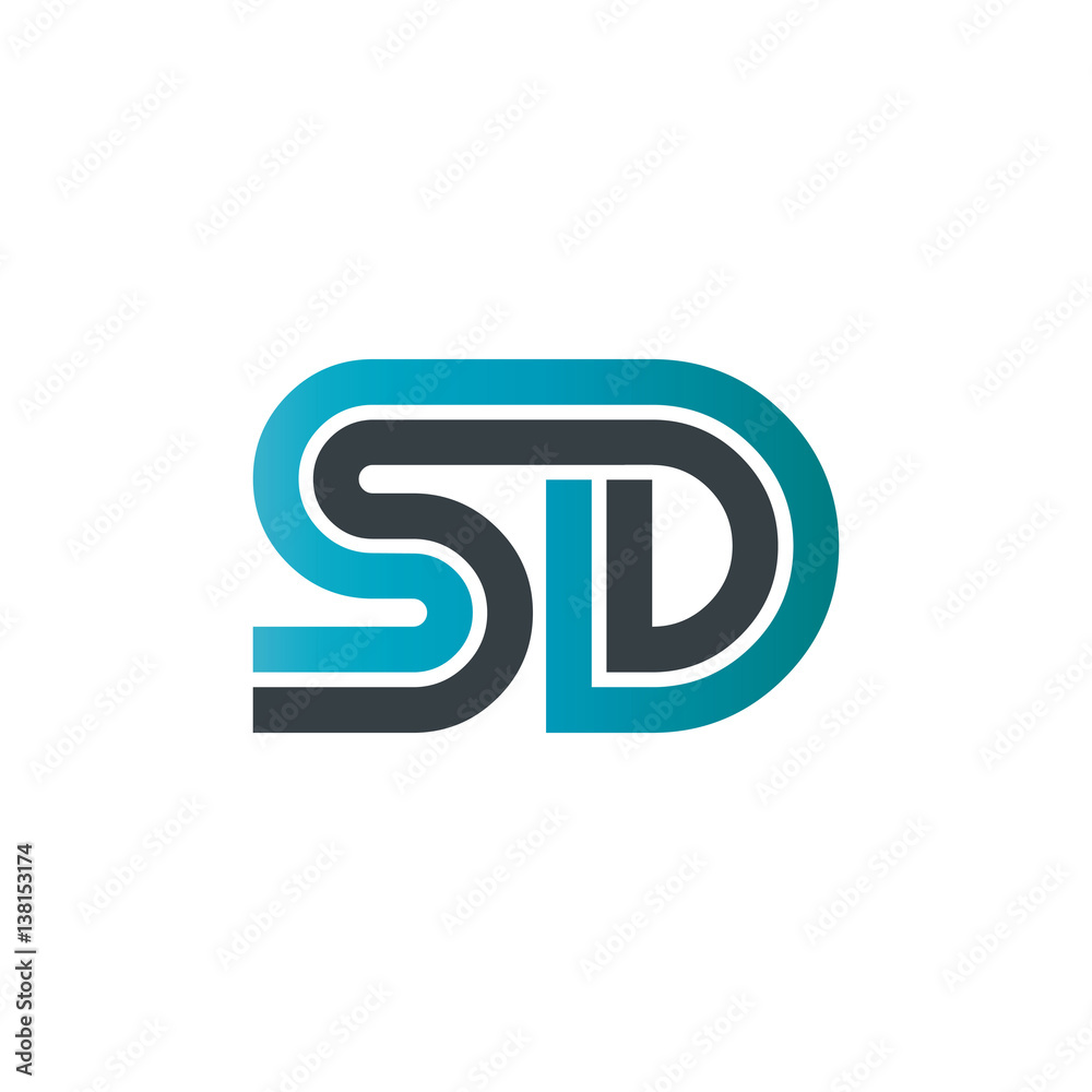 Initial Letter SD Linked Design Logo Initial Letter SD Linked Design Logo