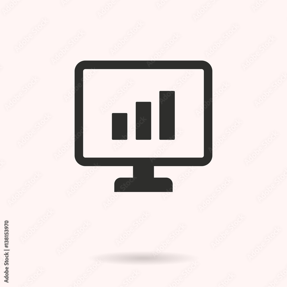 Diagram screen - vector icon. Diagram screen - vector icon.