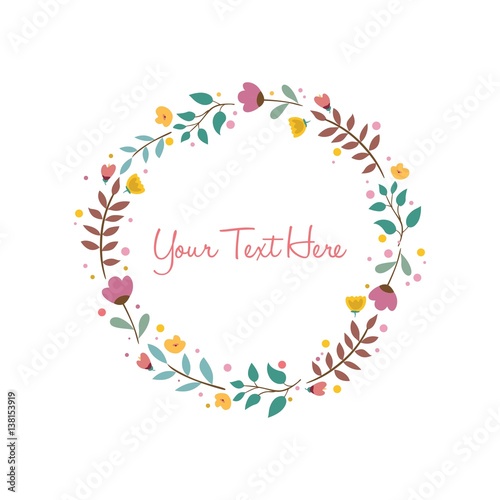 Flower Background Frame Vector Illustration Nature Design Template