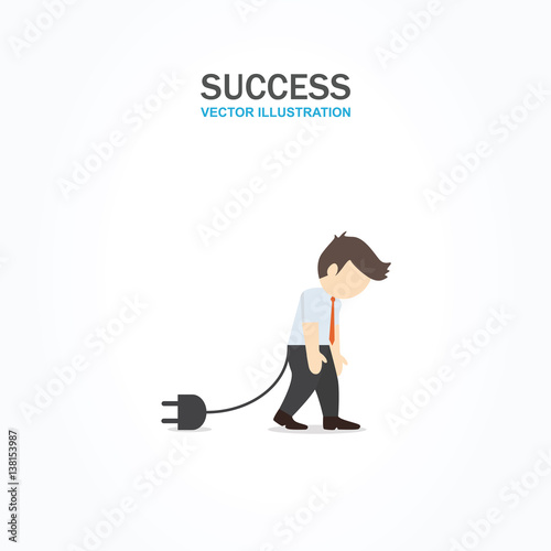 Businessman has no energy. Success concept. © zaieiunewborn59