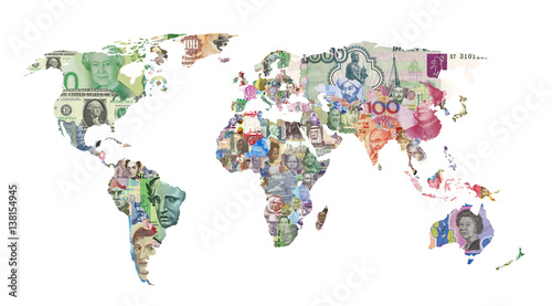 world currency map photo