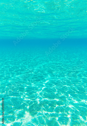 Tranquil underwater scene with copy space