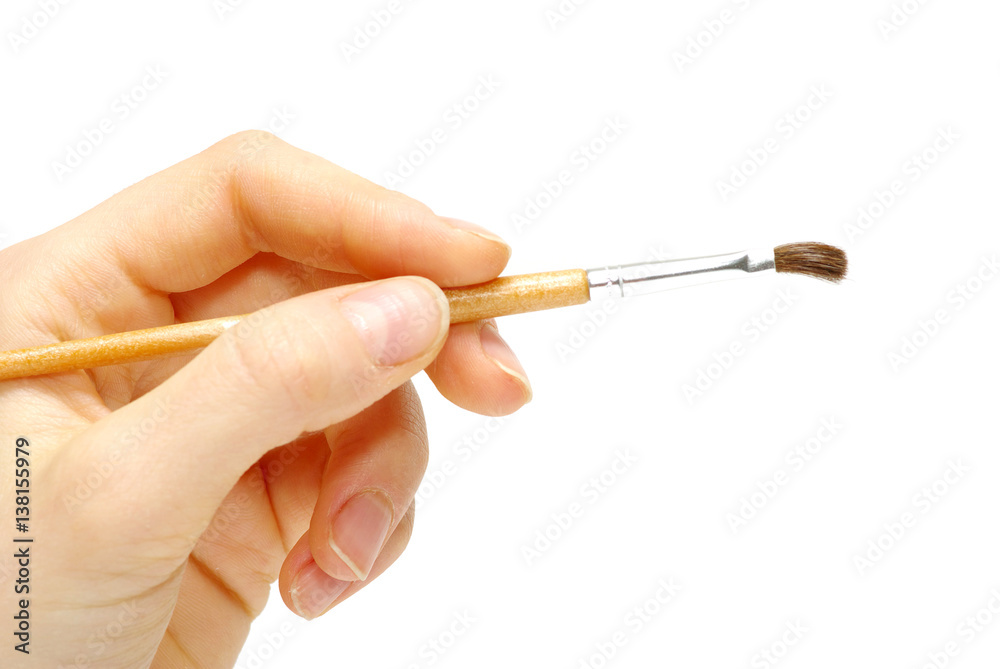 brush in a hand brush in a hand