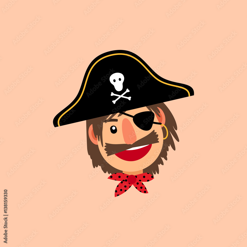 Pirate head vector icon